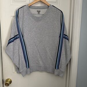 Aerie Heather Gray Sweatshirt with Blue and Purple Accents